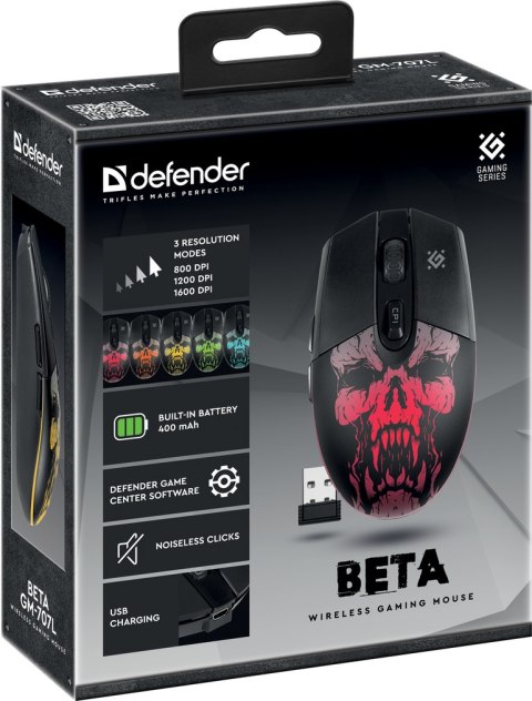 MYSZ DEFENDER GM-707L BETA OPTIC BEZPRZEWODOWA 1600dpi 6P