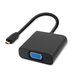 Qoltec Adapter Micro HDMI D męski | VGA żeński | +3.5mm Audio | 0.2m