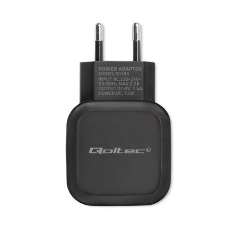 Qoltec Ładowarka sieciowa 12W | 5V | 2.4A | 2xUSB