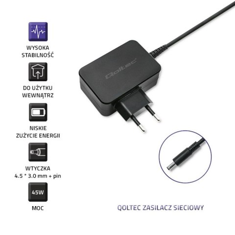 Qoltec Zasilacz do Dell 45W | 19.5V | 2.31A | 4.5*3.0+pin