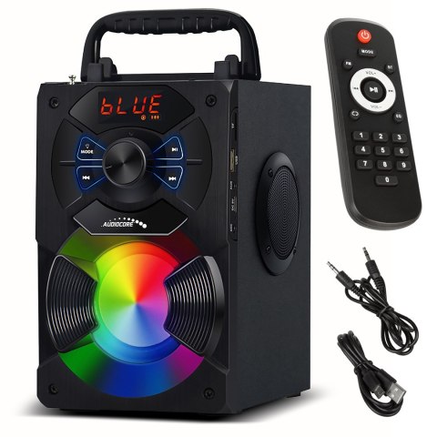 Głośnik przenośny bluetooth Audiocore, radio FM, wejście kart SD/MMC, AUX, USB, pilot, AC730