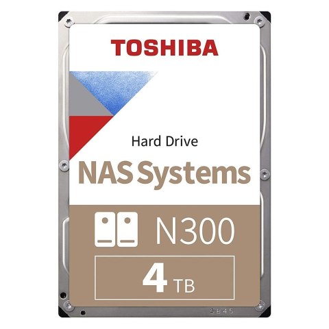 Toshiba N300 NAS dysk twardy 4 TB 7200 RPM 256 MB 3.5" Serial ATA III