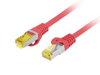 Patchcord Lanberg S/FTP kat.6A 15m LSZH CU fluke passed czerwony