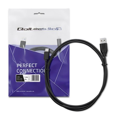 Qoltec Kabel USB 3.1 typ C męski | USB 3.0 A męski | 1.2m