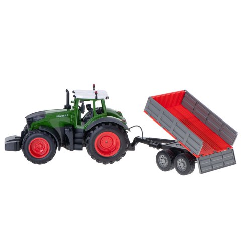 Traktor RC 2.4G 4CH z przyczepą 1:16 klakson