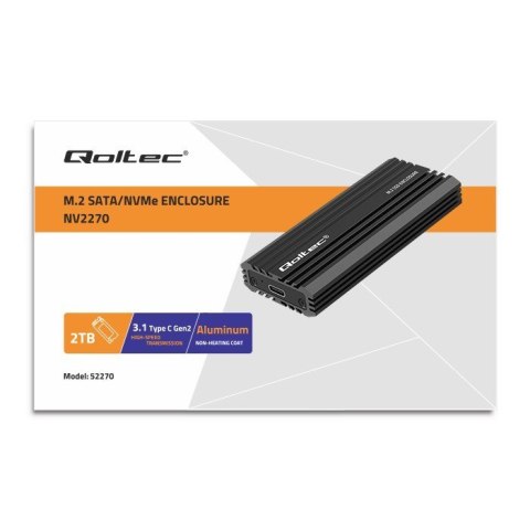 QOLTEC OBUDOWA NV2270 NA DYSK M.2 SSD | SATA | NVME | USB-C | 2TB QOLTEC OBUDOWA NV2270 NA DYSK M.2 SSD | SATA | NVME | USB-C | 2TB