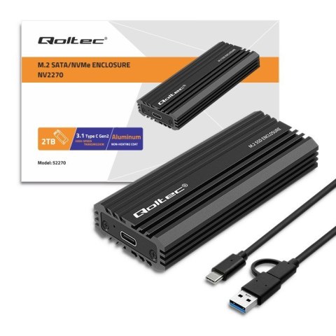 QOLTEC OBUDOWA NV2270 NA DYSK M.2 SSD | SATA | NVME | USB-C | 2TB QOLTEC OBUDOWA NV2270 NA DYSK M.2 SSD | SATA | NVME | USB-C | 2TB