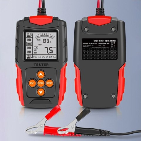 QOLTEC TESTER AKUMULATORA Z WYŚWIETLACZEM LCD |12V | 24V | 3AH-200AH QOLTEC TESTER AKUMULATORA Z WYŚWIETLACZEM LCD |12V | 24V | 3AH-200AH