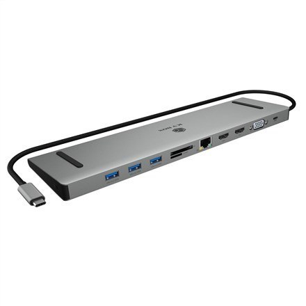 Stacja dokująca IcyBox USB-C -> HDMI/VGA/USB-A/USB-C/3,5mm Stacja dokująca IcyBox USB-C -> HDMI/VGA/USB-A/USB-C/3,5mm