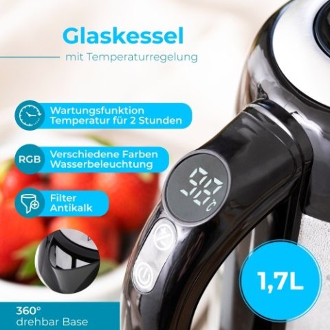 Czajnik szklany 1,7 L z regulacją temp.