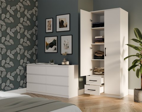 SZAFA ROMANA 80X205 BIAŁA Z LUSTREM SZAFA ROMANA 80X205 BIAŁA Z LUSTREM