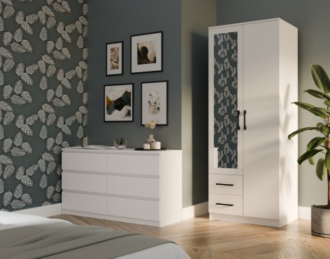 SZAFA ROMANA 80X205 BIAŁA Z LUSTREM SZAFA ROMANA 80X205 BIAŁA Z LUSTREM