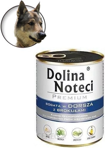 DOLINA NOTECI Premium bogata w dorsza z brokułami - mokra karma dla psa - 800g