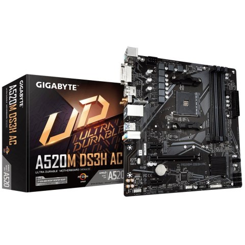 Płyta główna Gigabyte A520M DS3H AC (A520. AM4.mATX.DDR4) Płyta główna Gigabyte A520M DS3H AC (A520. AM4.mATX.DDR4)