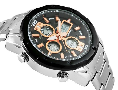 Zegarek Męski Perfect A8026B-1 Dual Time Iluminacja i Fluorescencja