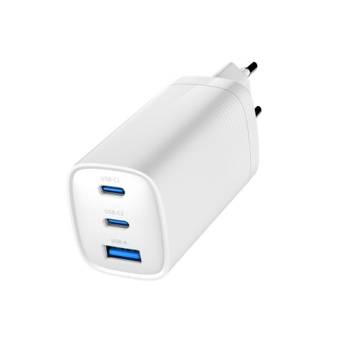 GEMBIRD SZYBKA ŁADOWARKA USB POWER DELIVERY USB TYPU C, 3X USB, 65 W, GAN BIAŁA GEMBIRD SZYBKA ŁADOWARKA USB POWER DELIVERY USB TYPU C, 3X USB, 65 W, GAN BIAŁA