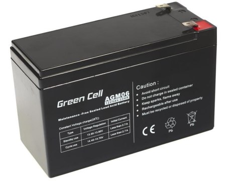 GREEN CELL AKUMULATOR ŻELOWY AGM06 12V 9AH GREEN CELL AKUMULATOR ŻELOWY AGM06 12V 9AH