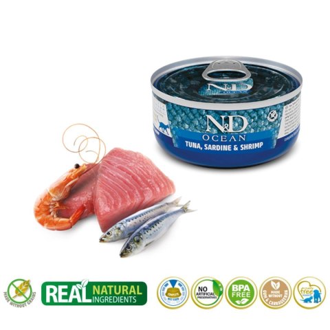 FARMINA N&D CAT OCEAN TUNA,SARDINE&SHRIMPS 70g FARMINA N&D CAT OCEAN TUNA,SARDINE&SHRIMPS 70g
