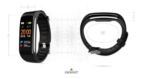 Smartband Giewont Czarny GW200-2 + Pasek Biały