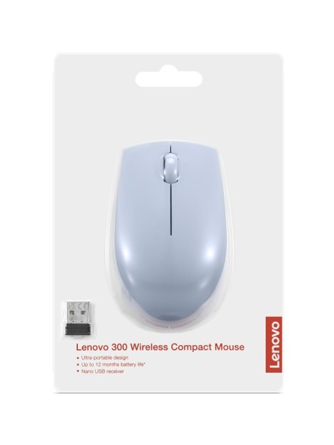 Mysz optyczna Lenovo Compact 300, bezprzewodowa błękitna Mysz optyczna Lenovo Compact 300, bezprzewodowa błękitna