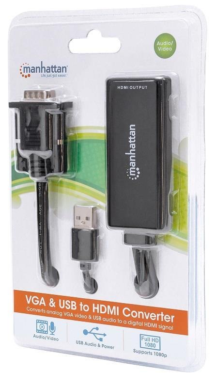 Adapter MANHATTAN 152426 USB - VGA - HDMI Adapter MANHATTAN 152426 USB - VGA - HDMI