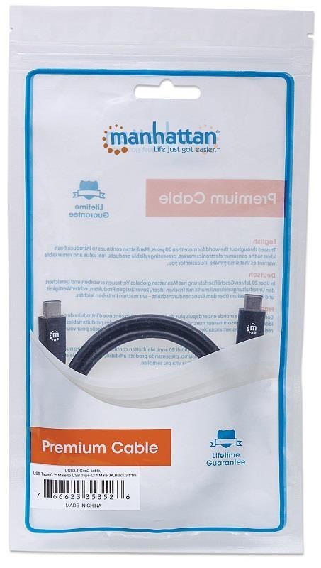 Kabel USB MANHATTAN USB 3.1 typ C 1 Kabel USB MANHATTAN USB 3.1 typ C 1