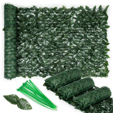 Sztuczny bluszcz żywopłot 300x150 cm zielona osłona na balkon maskująca - 3 ROLKI