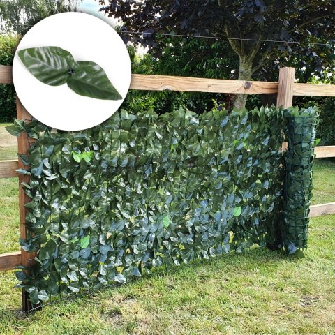 Sztuczny bluszcz żywopłot 300x150 cm zielona osłona na balkon maskująca - 3 ROLKI