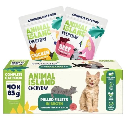 ANIMAL ISLAND Wołowina / Kurczak w filecie MIX - Karma mokra dla kotów - 40x85g ANIMAL ISLAND Wołowina / Kurczak w filecie MIX - Karma mokra dla kotów - 40x85g