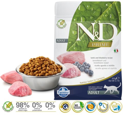 FARMINA N&D PRIME CAT LAMB&BLUEBERRY ADULT 300G FARMINA N&D PRIME CAT LAMB&BLUEBERRY ADULT 300G