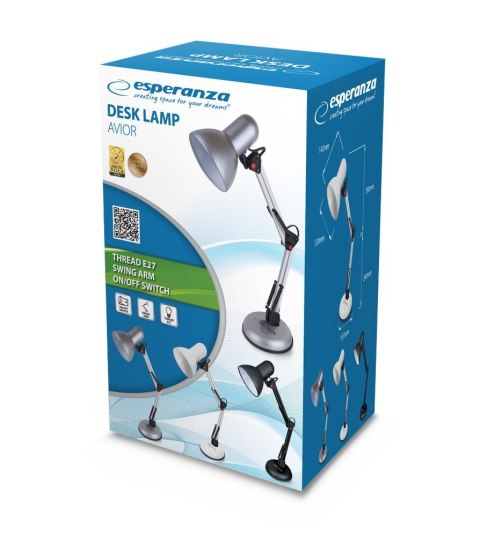 ESPERANZA LAMPKA BIURKOWA E27 AVIOR CZARNA ELD112K ESPERANZA LAMPKA BIURKOWA E27 AVIOR CZARNA ELD112K