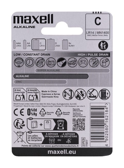 Bateria MAXELL alkaliczna LR14, 2 szt. Bateria MAXELL alkaliczna LR14, 2 szt.