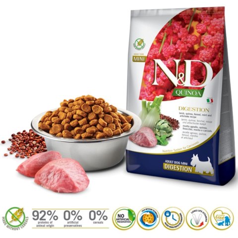 FARMINA N&D QUINOA DOG DIGESTION ADULT MINI 800g FARMINA N&D QUINOA DOG DIGESTION ADULT MINI 800g