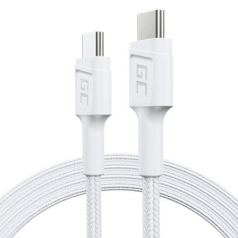GREEN CELL KABEL KABGC30W GC POWERSTREAM USB-C - USB-C 120CM, POWER DELIVERY 60W, ULTRA CHARGE, QC 3.0, BIAŁY GREEN CELL KABEL KABGC30W GC POWERSTREAM USB-C - USB-C 120CM, POWER DELIVERY 60W, ULTRA CHARGE, QC 3.0, BIAŁY