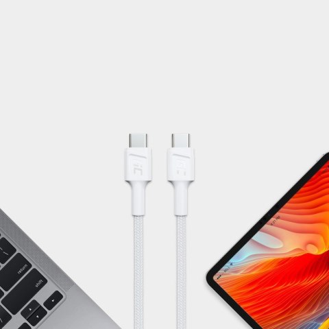 GREEN CELL KABEL KABGC31W GC POWERSTREAM USB-C - USB-C 30CM, POWER DELIVERY 60W, ULTRA CHARGE, QC 3.0, BIAŁY GREEN CELL KABEL KABGC31W GC POWERSTREAM USB-C - USB-C 30CM, POWER DELIVERY 60W, ULTRA CHARGE, QC 3.0, BIAŁY