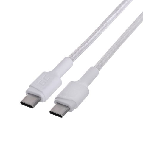 GREEN CELL KABEL KABGC31W GC POWERSTREAM USB-C - USB-C 30CM, POWER DELIVERY 60W, ULTRA CHARGE, QC 3.0, BIAŁY GREEN CELL KABEL KABGC31W GC POWERSTREAM USB-C - USB-C 30CM, POWER DELIVERY 60W, ULTRA CHARGE, QC 3.0, BIAŁY