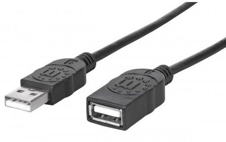 Kabel USB MANHATTAN USB 2.0 typ A (gniazdo) 1.8 Kabel USB MANHATTAN USB 2.0 typ A (gniazdo) 1.8