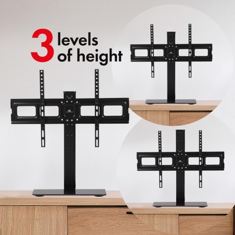 MACLEAN UNIWERSALNY STOJAK DO TV NA SZAFKĘ RTV PODSTAWKA, MAX. 40KG, MAX. VESA 600X400, DLA TV 32-75" MC-386 MACLEAN UNIWERSALNY STOJAK DO TV NA SZAFKĘ RTV PODSTAWKA, MAX. 40KG, MAX. VESA 600X400, DLA TV 32-75" MC-386