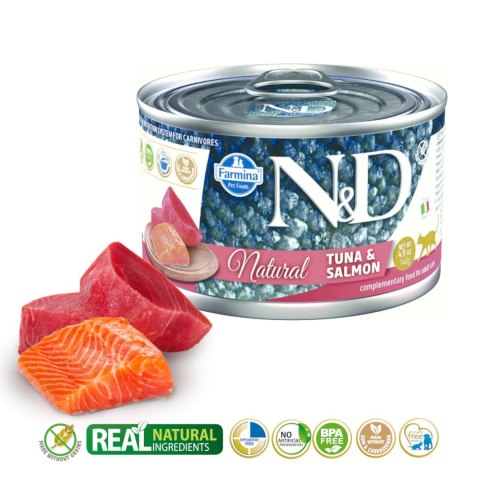 FARMINA N&D CAT NATURAL Tuńczyk&Łosoś 140g FARMINA N&D CAT NATURAL Tuńczyk&Łosoś 140g