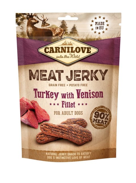 Carnilove Jerky Turkey With Venison Fillet 100g Carnilove Jerky Turkey With Venison Fillet 100g