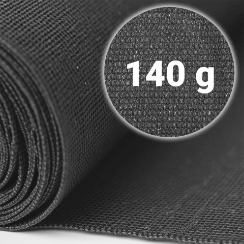 Siatka cieniująca 1,2x25m 140g/m2 + 50 zacisków szara