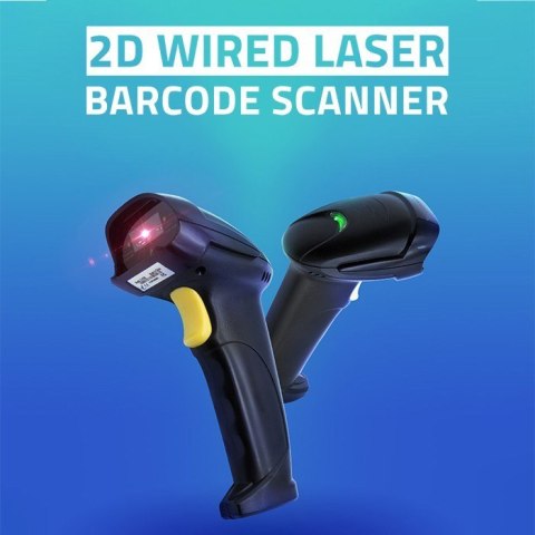 QOLTEC CZYTNIK KODÓW KRESKOWYCH LASEROWY 1D |2D | CZARNY QOLTEC CZYTNIK KODÓW KRESKOWYCH LASEROWY 1D |2D | CZARNY