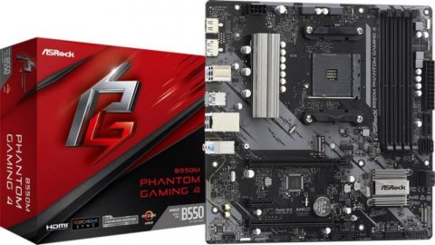 Płyta główna ASROCK B550M PHANTOM GAMING 4 (Socket AM4 /micro ATX) Płyta główna ASROCK B550M PHANTOM GAMING 4 (Socket AM4 /micro ATX)