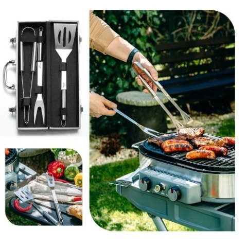 Sztućce do Grilla - Zestaw w Aluminiowej Walizce Sztućce do Grilla - Zestaw w Aluminiowej Walizce