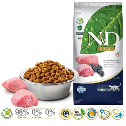 Farmina N&D Prime sucha karma dla dorosłych kotów z jagnięcina 5kg Farmina N&D Prime sucha karma dla dorosłych kotów z jagnięcina 5kg
