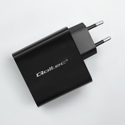QOLTEC ŁADOWARKA SUPER QUICK PD | 1XUSB-C | 65W | 5-20V | 3-3.25A | CZARNA QOLTEC ŁADOWARKA SUPER QUICK PD | 1XUSB-C | 65W | 5-20V | 3-3.25A | CZARNA