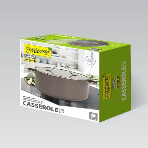 Garnek z pokrywką 28 cm 7,0L MAESTRO MR-4009-28 Garnek z pokrywką 28 cm 7,0L MAESTRO MR-4009-28