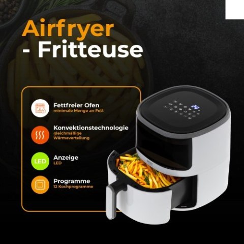 Frytkownica beztłuszczowa - 12 programów 5,0 L - Airfryer Frytkownica beztłuszczowa - 12 programów 5,0 L - Airfryer