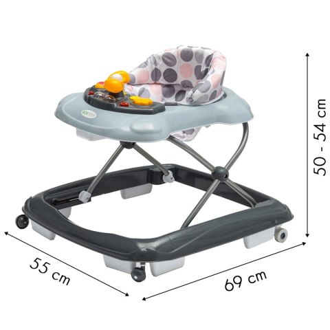 Chodzik jeździk edukacyjny dla dzieci - Basic Szary ECOTOYS