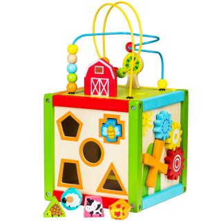 Drewniana kostka edukacyjna sorter +klocki Ecotoys